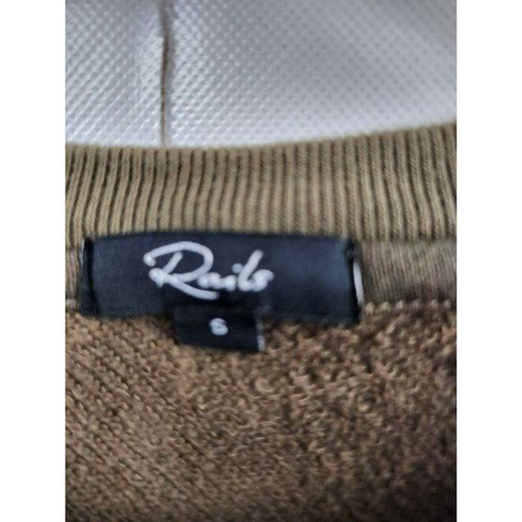 RAILS Green Pullover Drop Shoulder Reeves Knox Camo Sweatshirt Size Small - Picture 4 of 9
